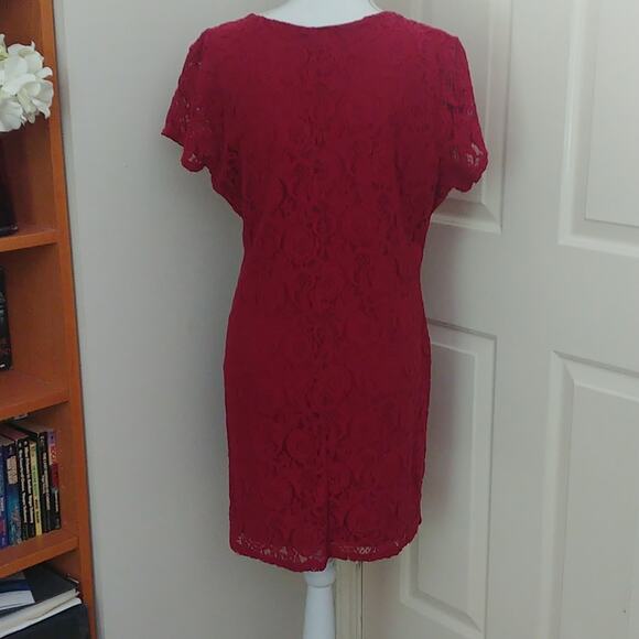Miss Chievous Ruby Red Crochet Lined Dress XL - Picture 3 of 4